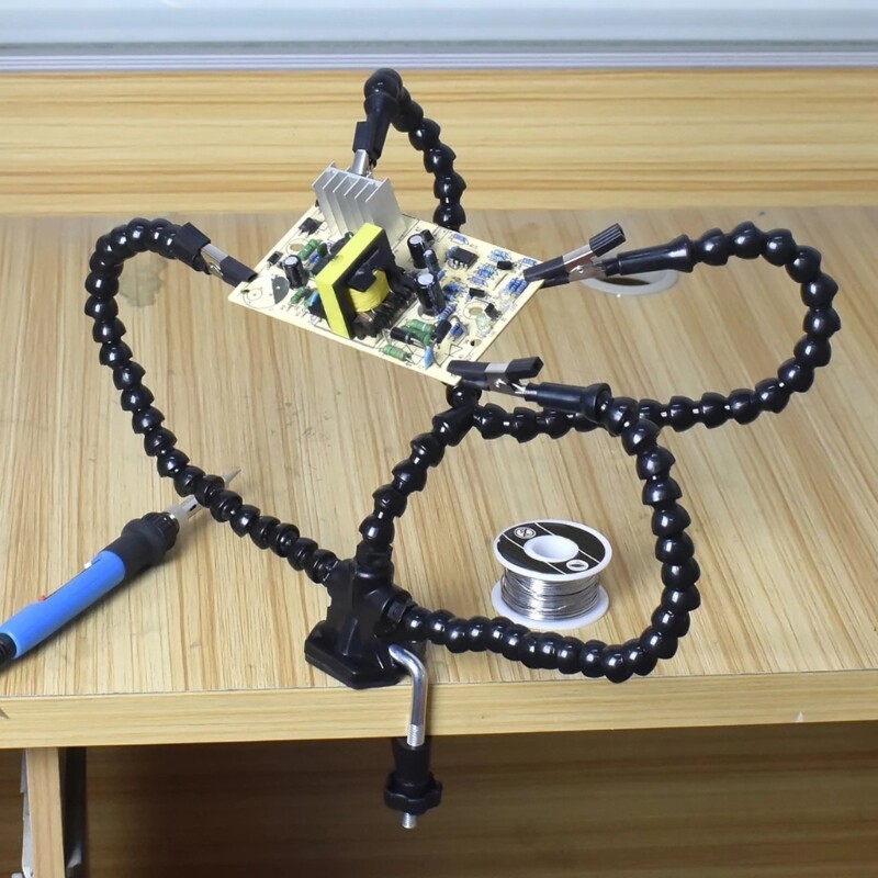 Convenient Soldering Aid Stable Base and Insulated Clips for Secure Work