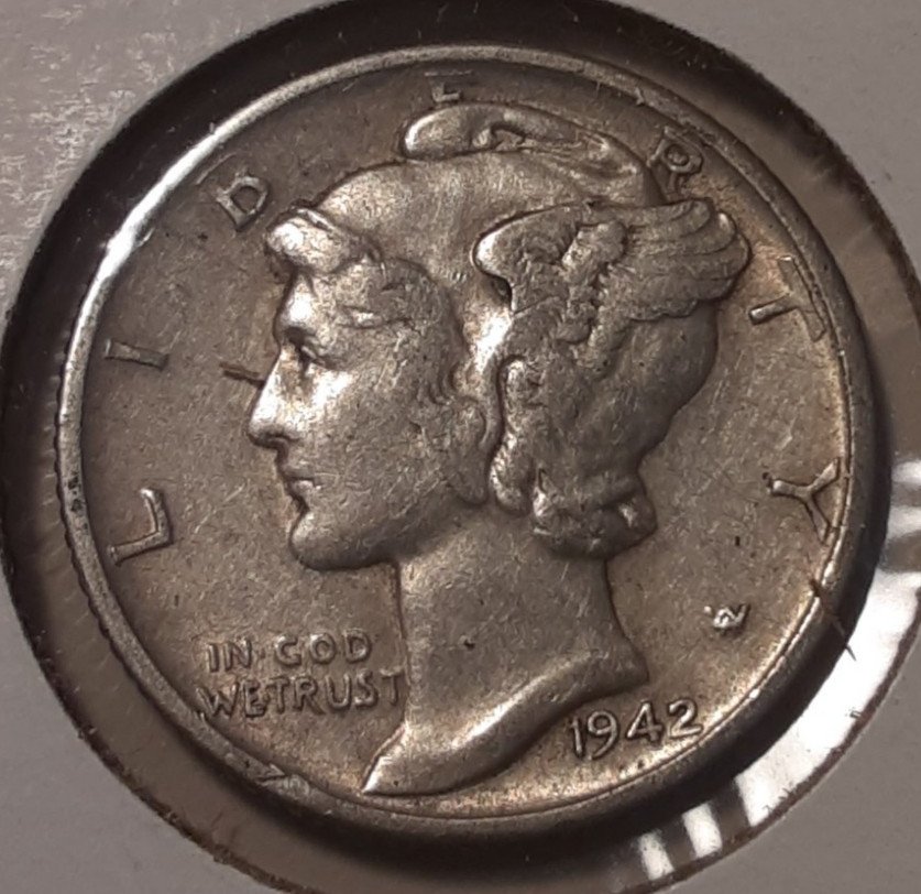 1942-S Mercury Dime 10c San Francisco Mint 90% Silver (#61q-13523/RBQ) Large S