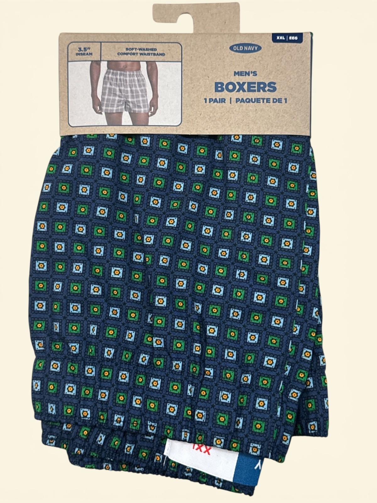 Old Navy Men’s Printed Boxer Shorts 3.75” Inseam Geometric Size S M L XL XXL