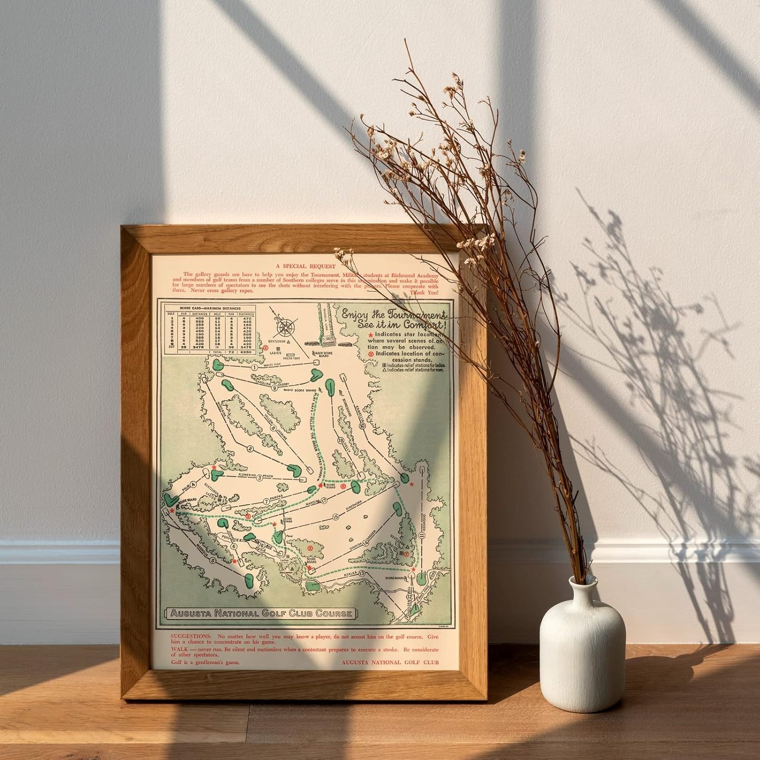 Augusta National Golf Club Map - Rare Masters History Print