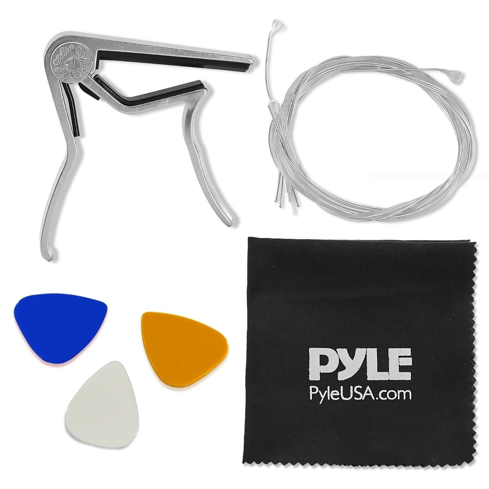 Pyle Electric Guitar Accessory Kit - Steel Strings Full Set Replacement