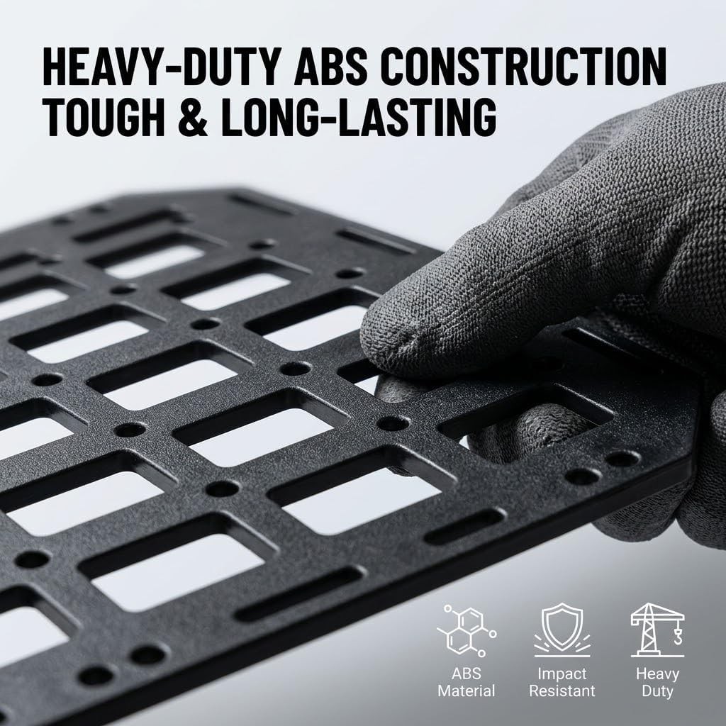 Rigid MOLLE Panel Wall Mount Organizer ABS 15.7x11 Inch Modular Storage Rack