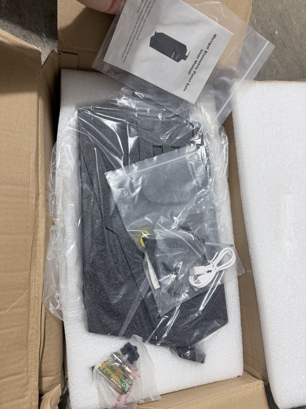 Gun Safe, Biometric Drop Down Bedside Black
