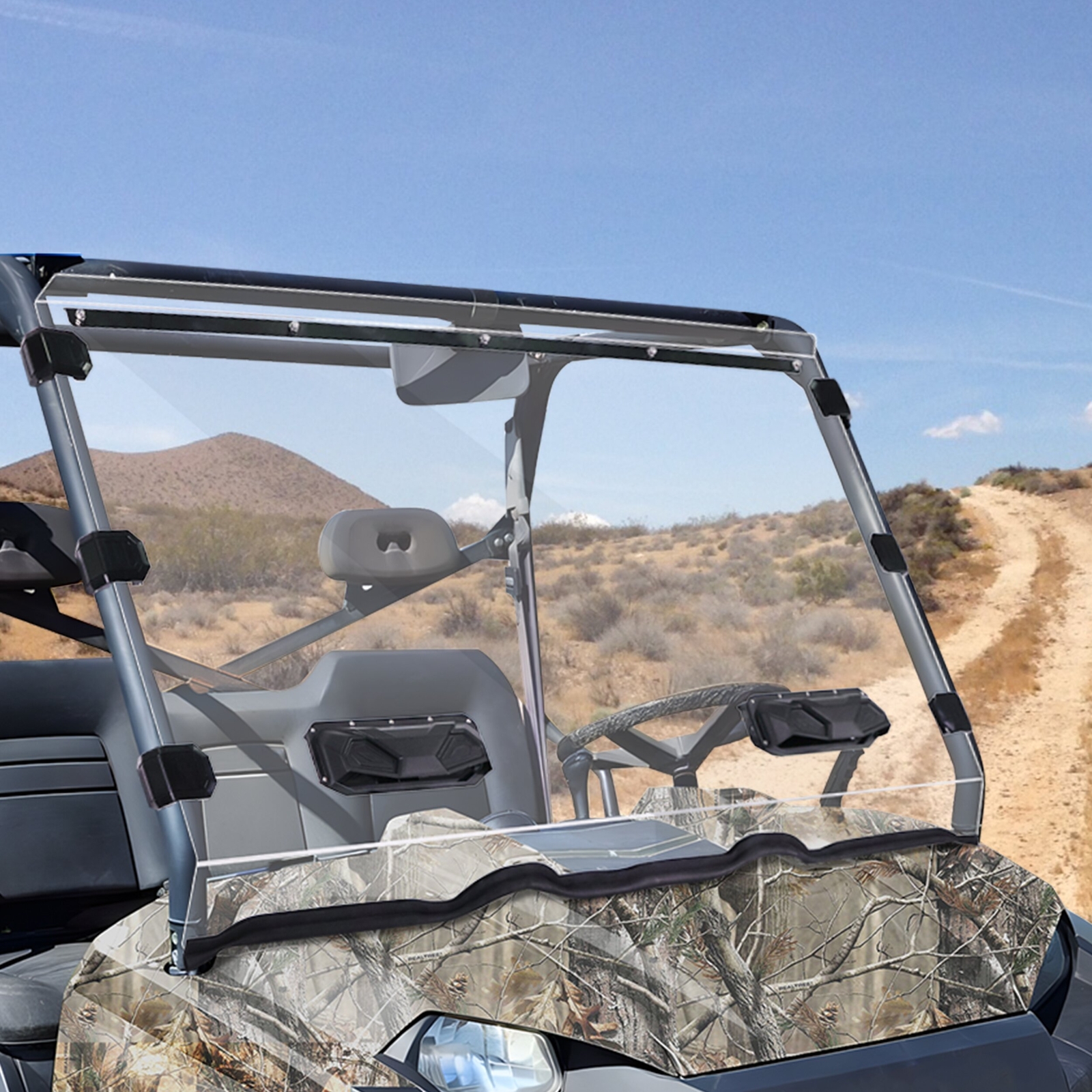 Vented Full Windshield PC For Polaris Ranger 800 6X6 2010-2016 Scratch-Resistant