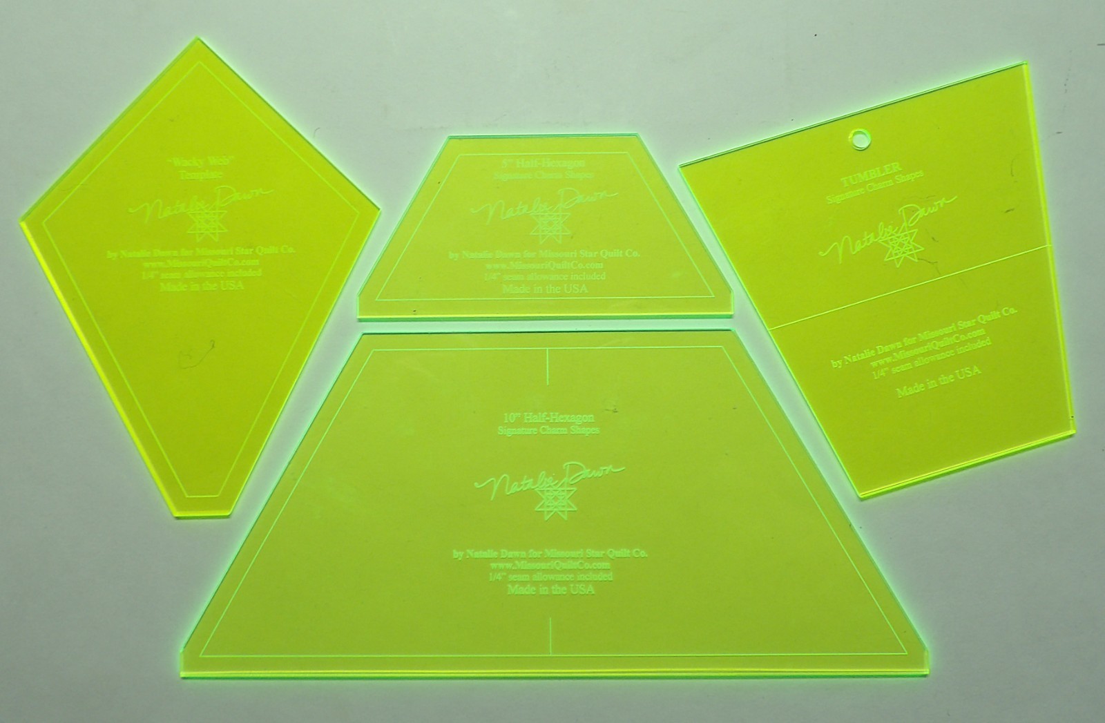 4 NATALIE DAWN ACRYLIC QUILTING TEMPLATES
