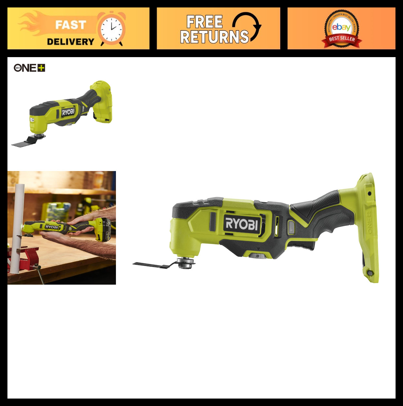 18V Cordless Multi-Tool, Tool-Free Blade Change, Variable Speed, Cutting & Sandi
