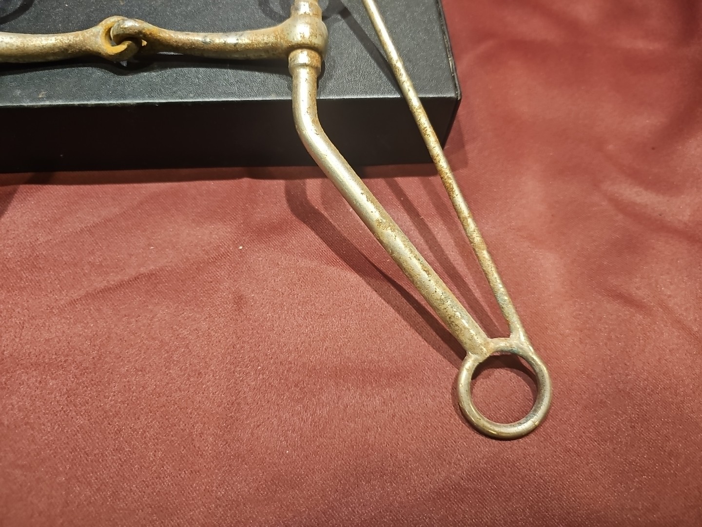 Used Long Shank Snaffle Bit Copper Mouth 5 In