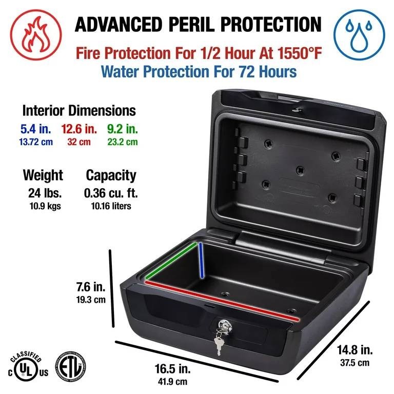 SentrySafe 0.36 cu. ft. Fireproof & Waterproof Safe Box New (2-Aisle)