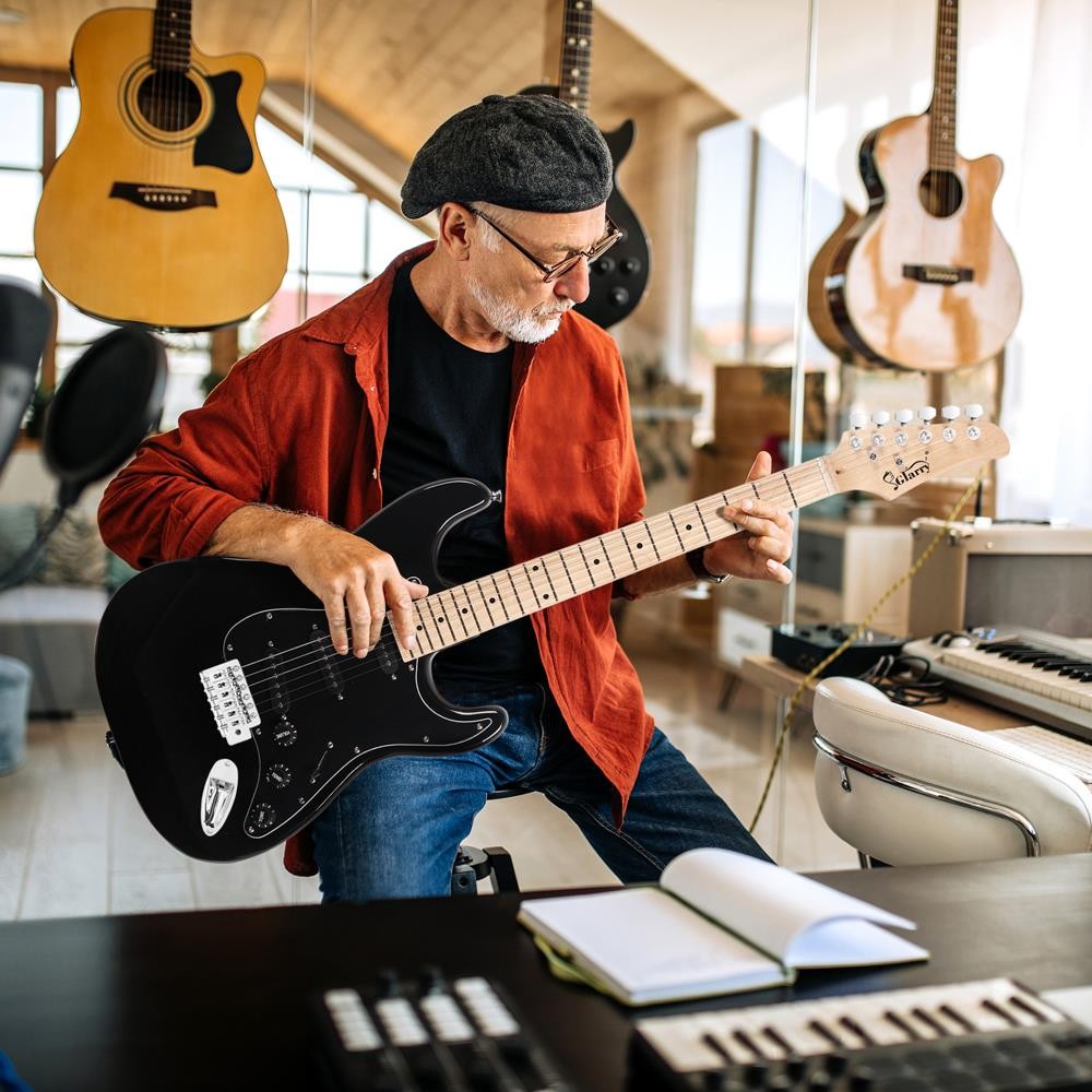Glarry 39" Full Size Electric Guitar with Amp Case & Accessories Pack Beginner
