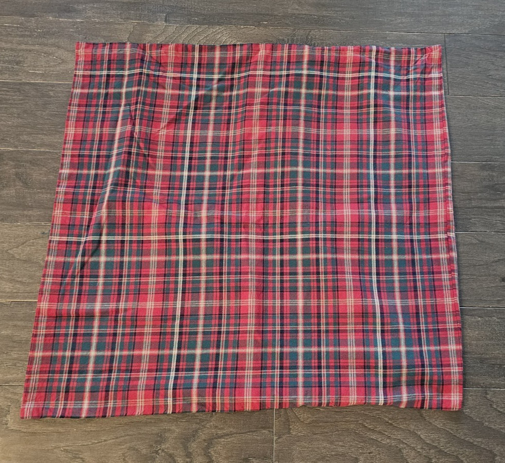Pottery Barn Stewart Plaid Tartan EURO Pillow Sham 26" x 26" Cotton