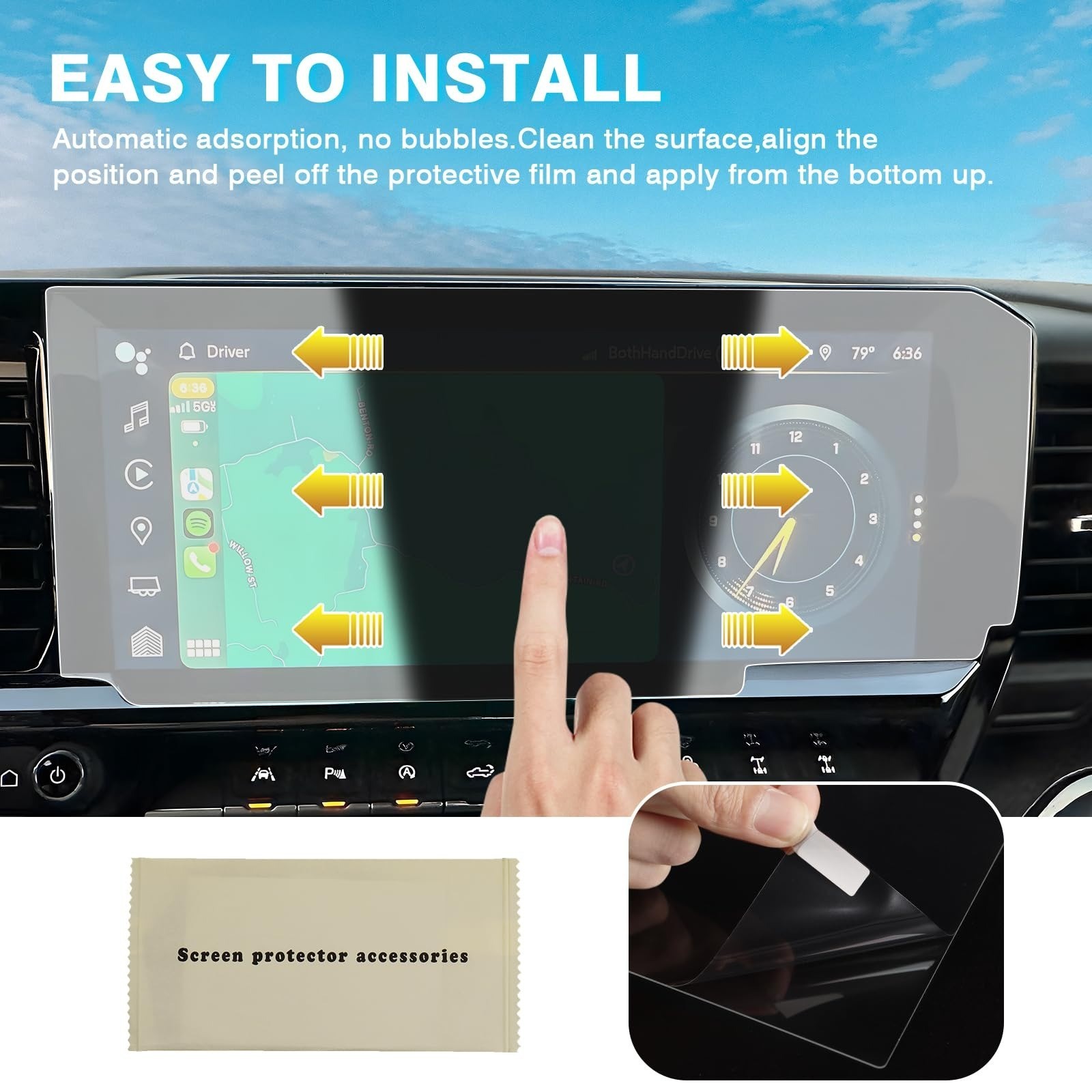 Karltys 2 Pack 13.4" Screen Protector for 2022-2025 Chevy Silverado