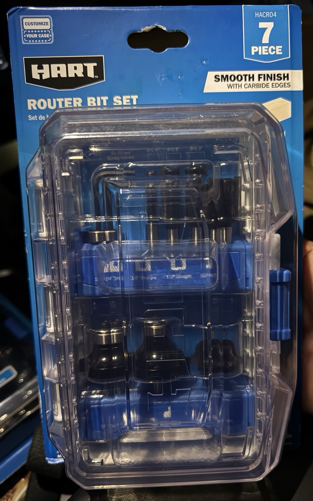 HART 7-Piece Decorative Router Bit Set with Modular Storage Case