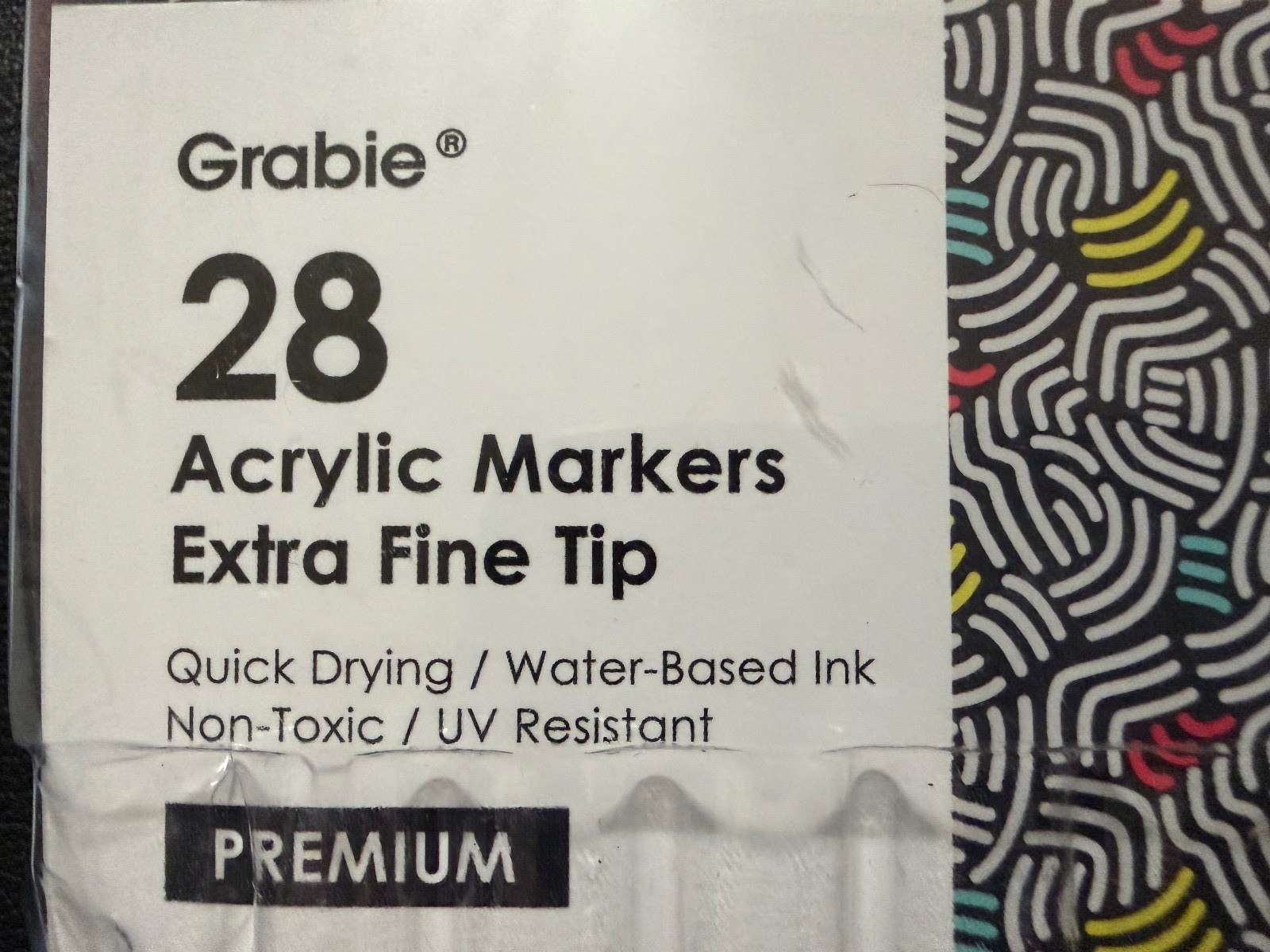 Grabie 28 acrylic multi suface non toxic marker set and assorted color pad