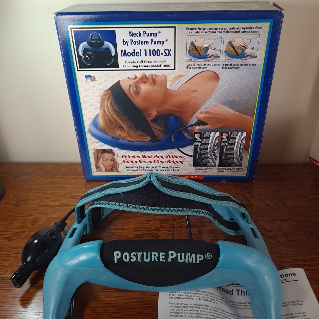 Posture Pump Professional Model 1100-SX Neck Exerciser Cervical Disc USA Made