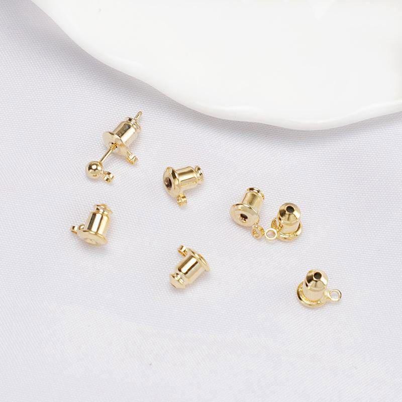 20PCS 18K Gold Plated Bullet Earrings Back with loop, Earrings Supply GXB32