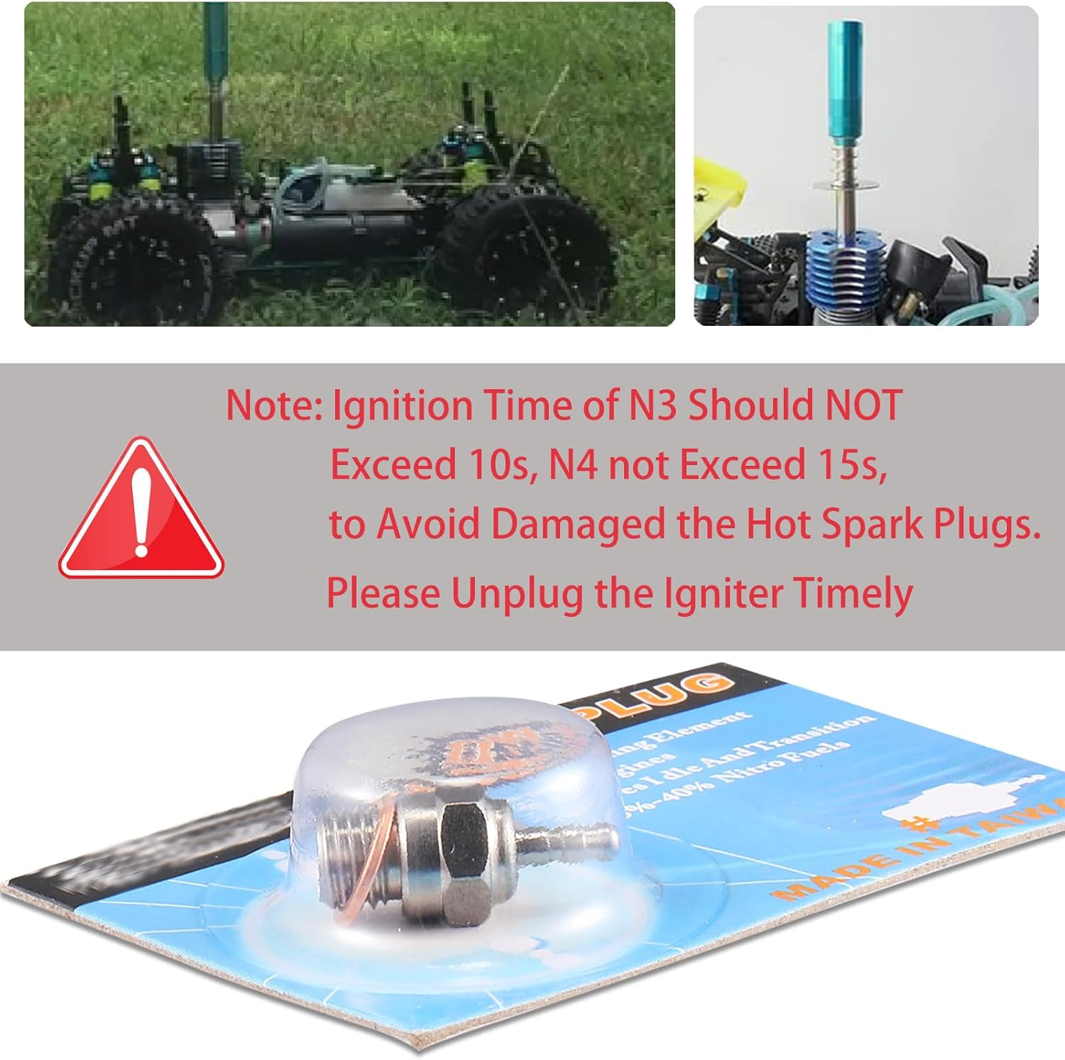 N3 Hot Spark Glow Plug for RC Nitro Engines Car Truck Buggy Pack of 5, Spark Plu
