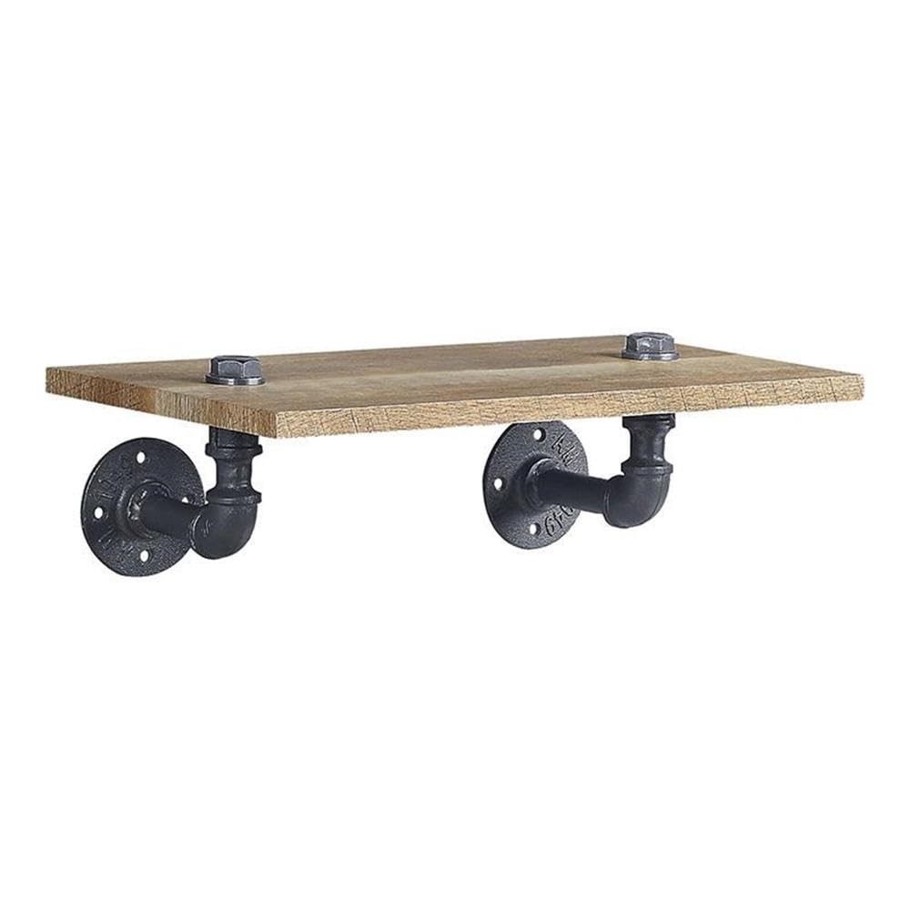 Brantley Wooden Wall Rack with 1 Shelf in Oak and Sandy Black