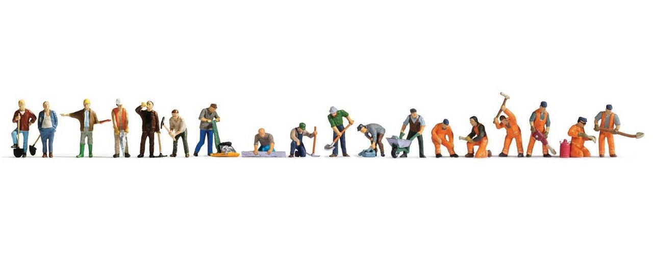 Walthers SceneMaster ~ HO Scale ~ People at Work Figures ~ 18 Pieces ~ 949-6090