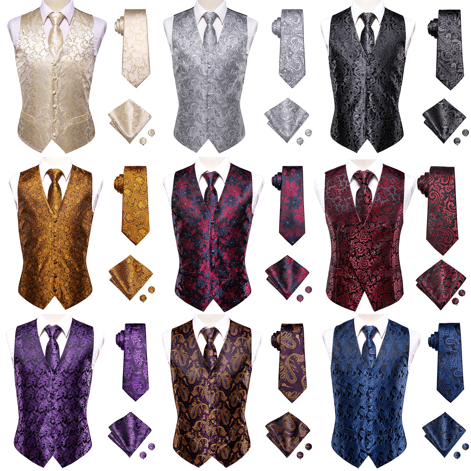 Fashion Mens Vest Red Green Blue Waistcoat Wedding Formal Casual Gilet