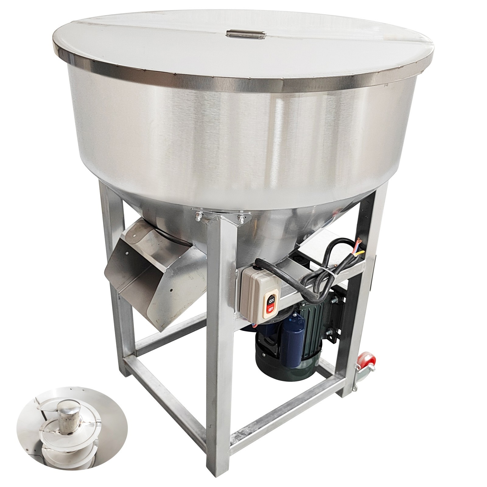 INTBUYING 50KG Type Industrial Pellets Mixer Drum Blender W/Lid 1440RPM 110V
