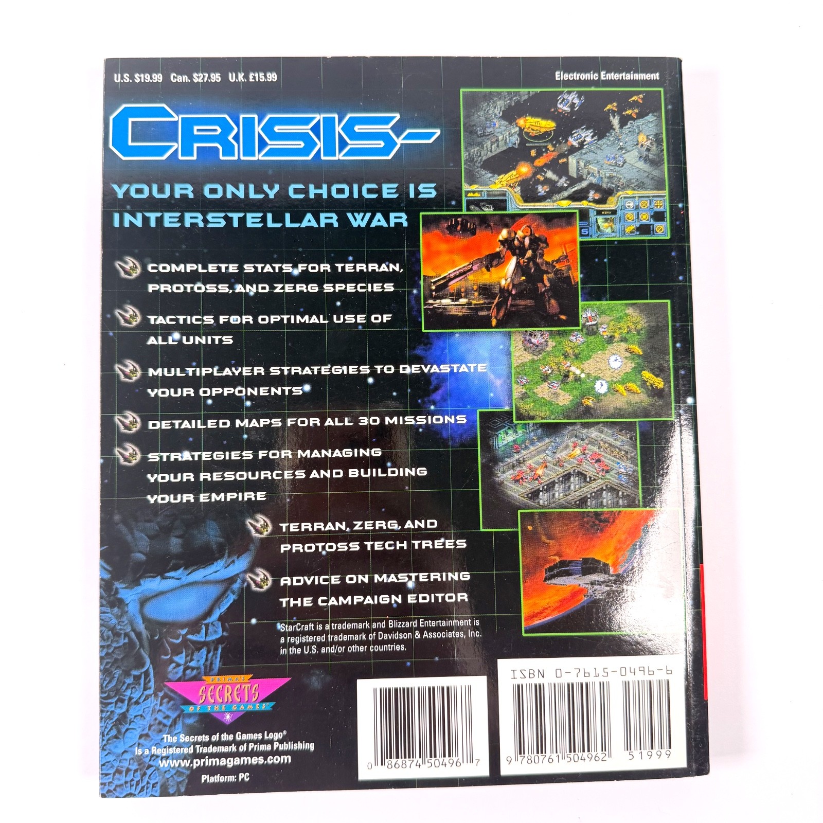 StarCraft Prima Official Strategy Guide Book Bart Farkas PC Blizzard
