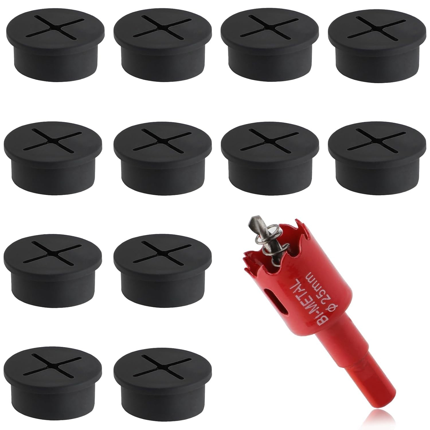 1 Inch（25mm Desk Grommet, 13 Pieces Wire Grommet, Desk Hole Cover for Cables ...