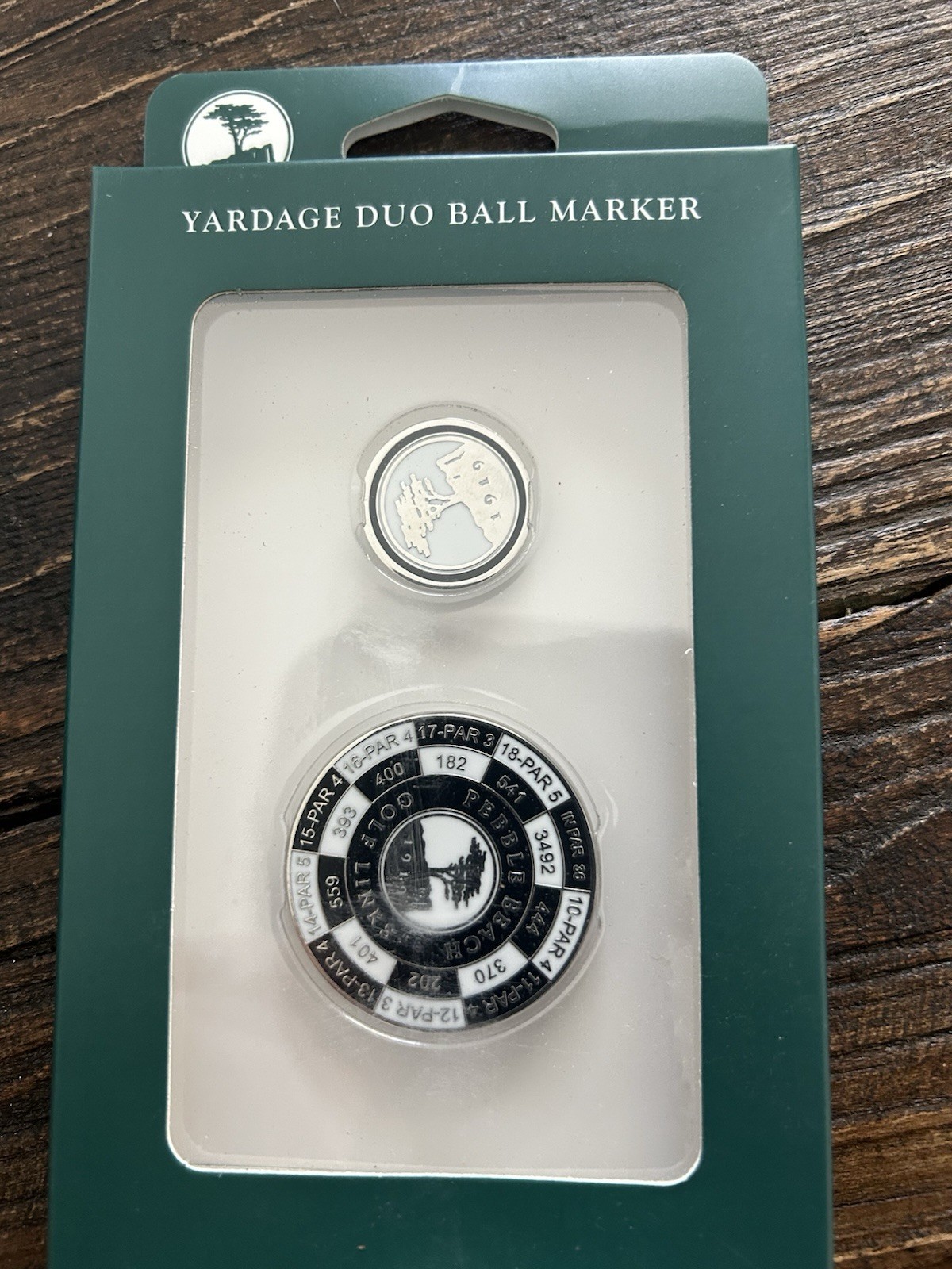 Pebble Beach Duo Ball Marker With Yardagel Marker