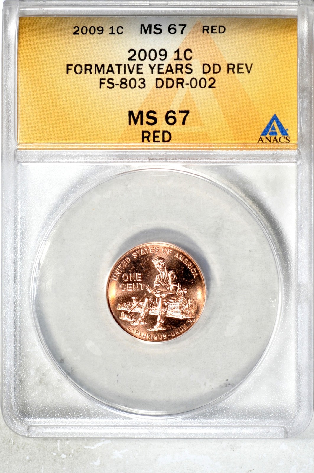 2009 1C DDR-002 FS-803 Formative Years Lincoln Bicentennial Cent ANACS MS67RD