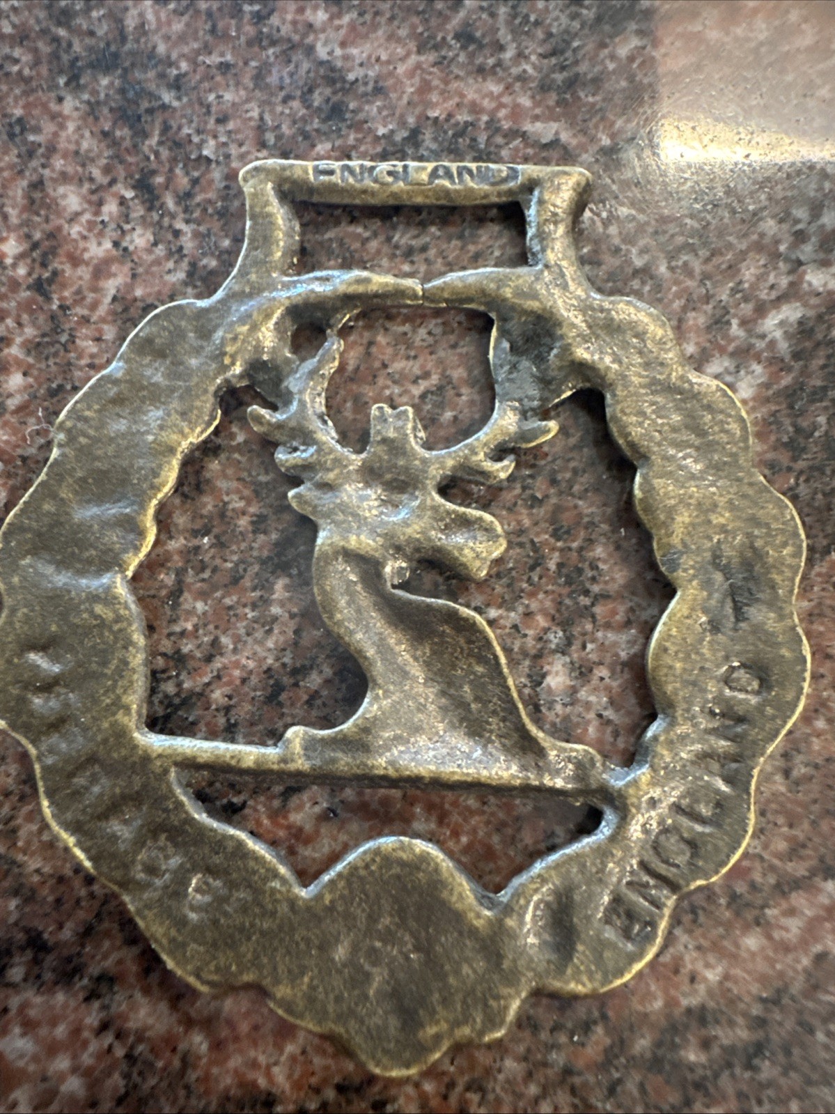 VTG Brass Horse Tack Medallion Geometric Elk Moose