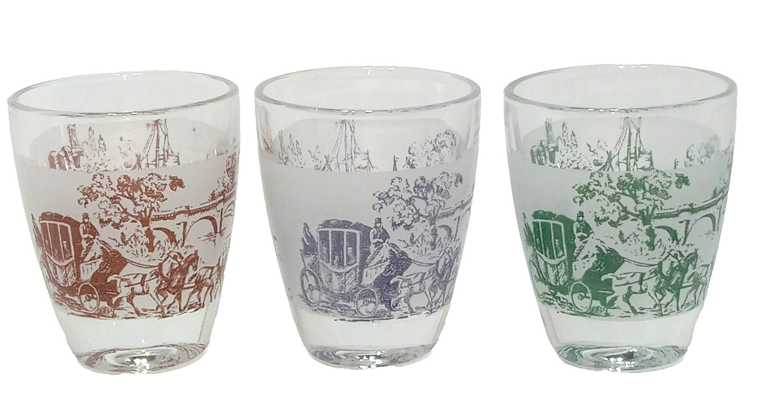 3 Vintage Verrerie Cristallerie D’Arques Shot Glasses Made in France Frosted
