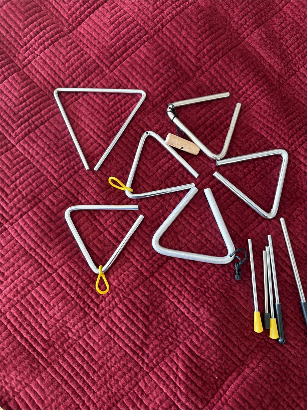 lot of 6  4”percussion Chrome triangles