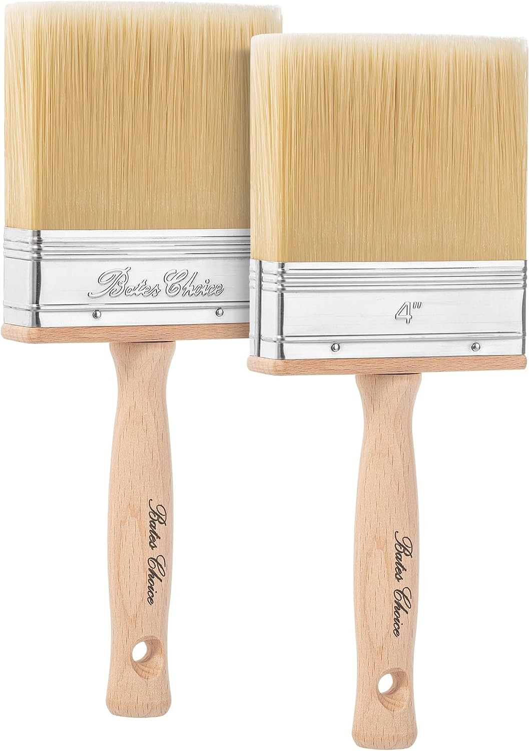 Bates- Deck Stain Brush, 4 Inch, 2 Pack Wooden Handle Brushes | for Wood