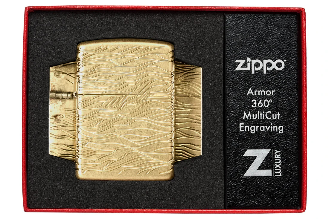 Zippo Armor Tumbled Brass Multicut 46273