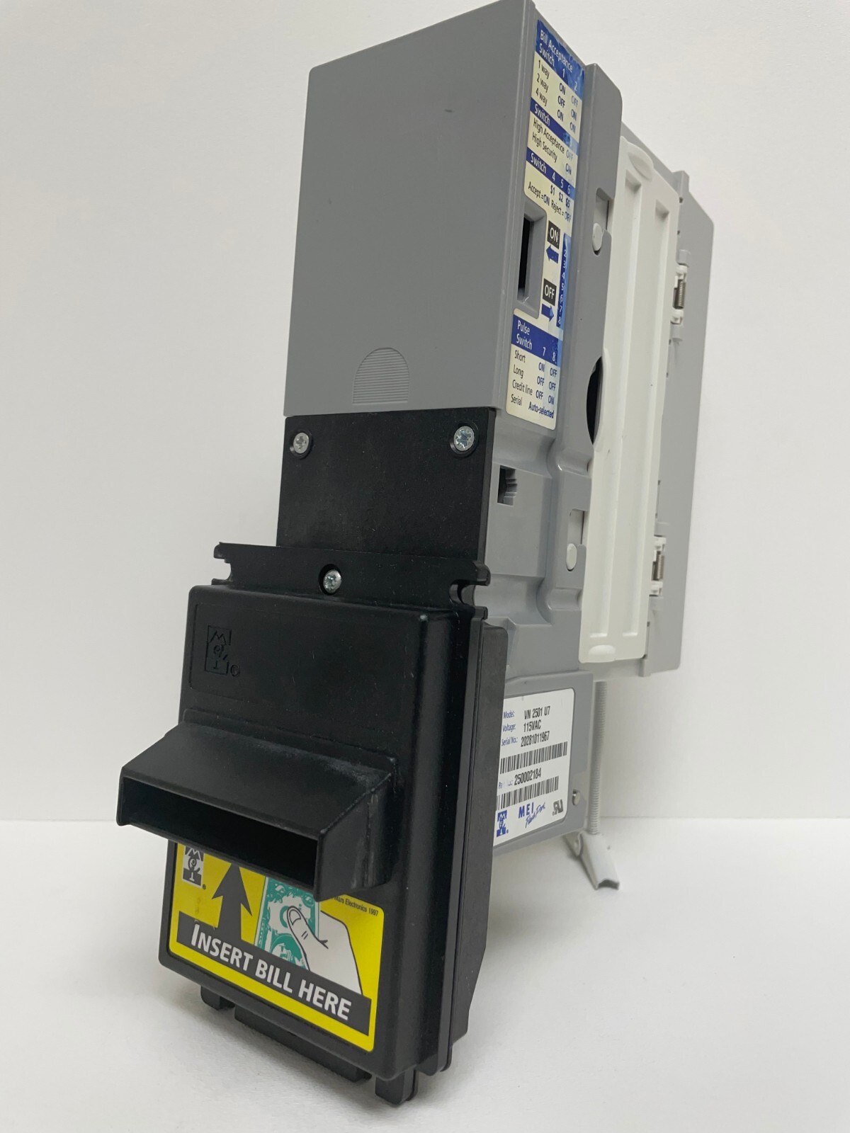 Mars VN 2501 U7, bill acceptor, validator, $1 & $5  *COMPLETELY REBUILT* 117V