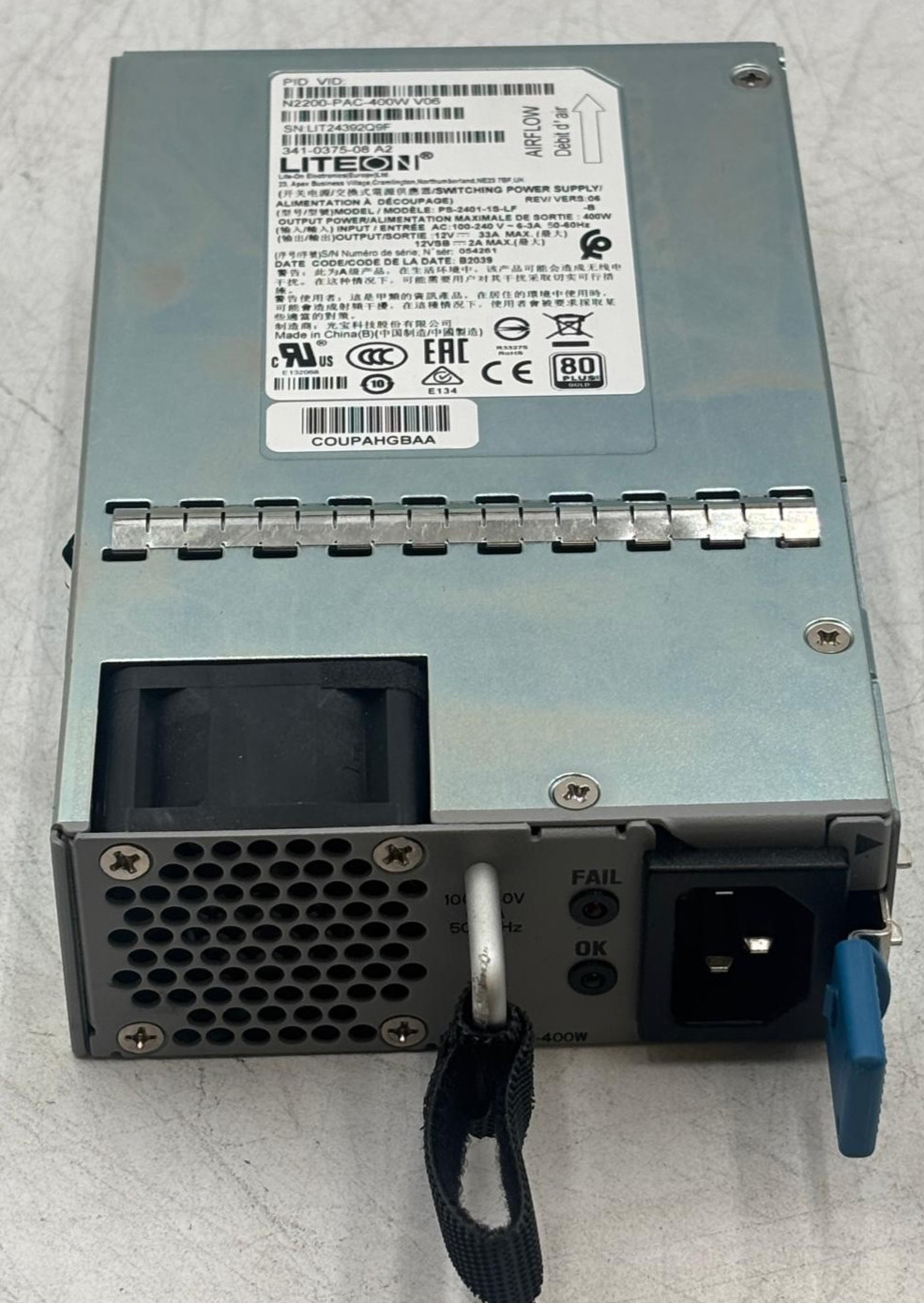 Cisco N2200-PAC-400W 400W AC Power Supply for NEXUS N2K & N3K Series Switch V06