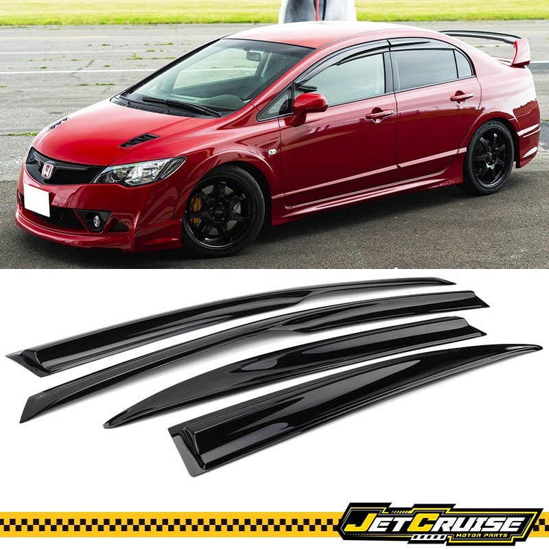 Fits 06-11 Honda Civic Sedan Acrylic Mug Style Window Visors Rain Sun Guard 4Pc