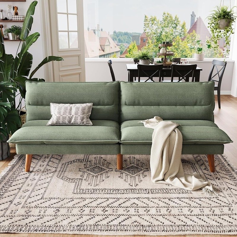 3-in-1 Multifunctional Futon Sofa Bed Adjustable Recliner Loveseat Comfort Couch