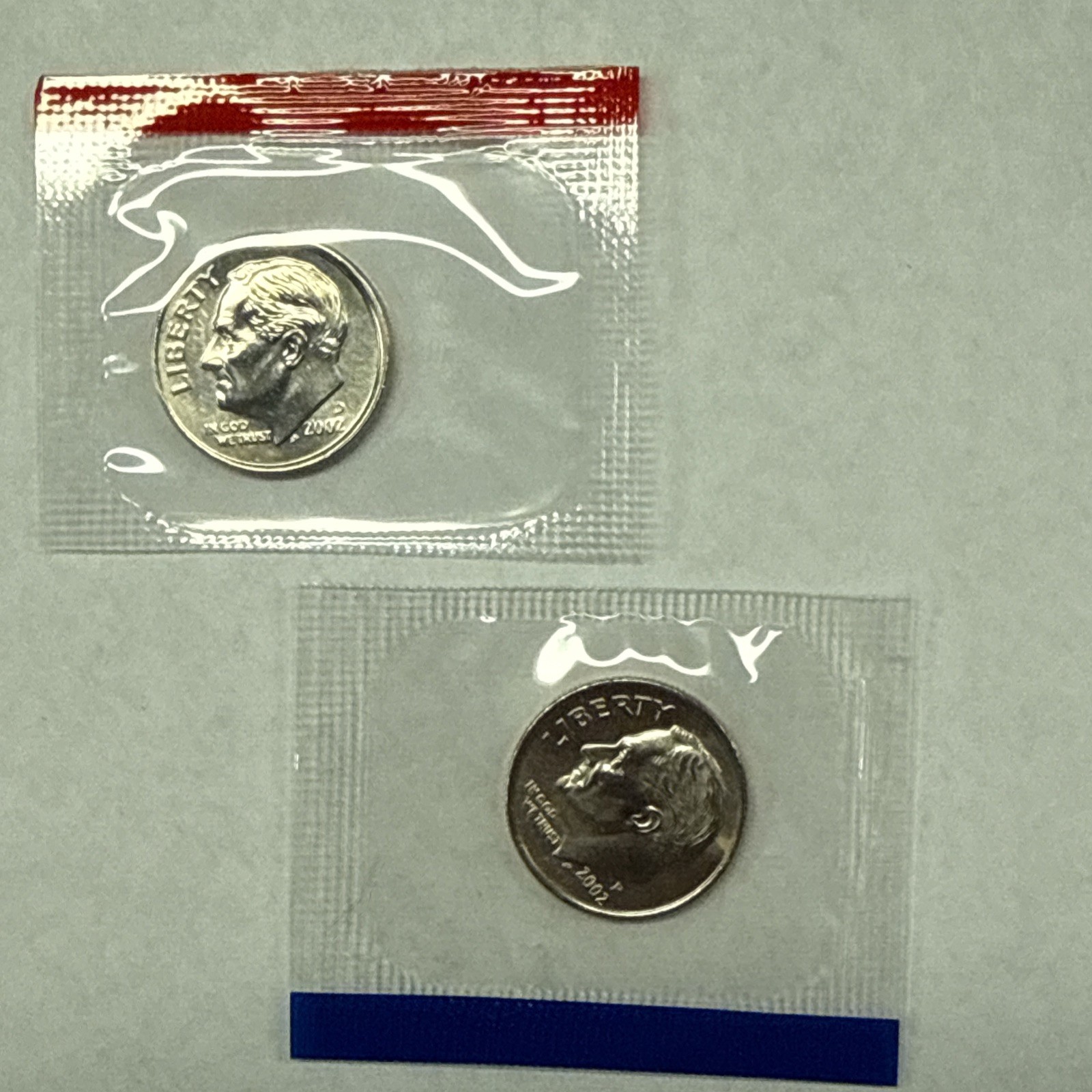 2002 P&D  Roosevelt Dimes  from Mint Set in Mint Cello with Free Shipping