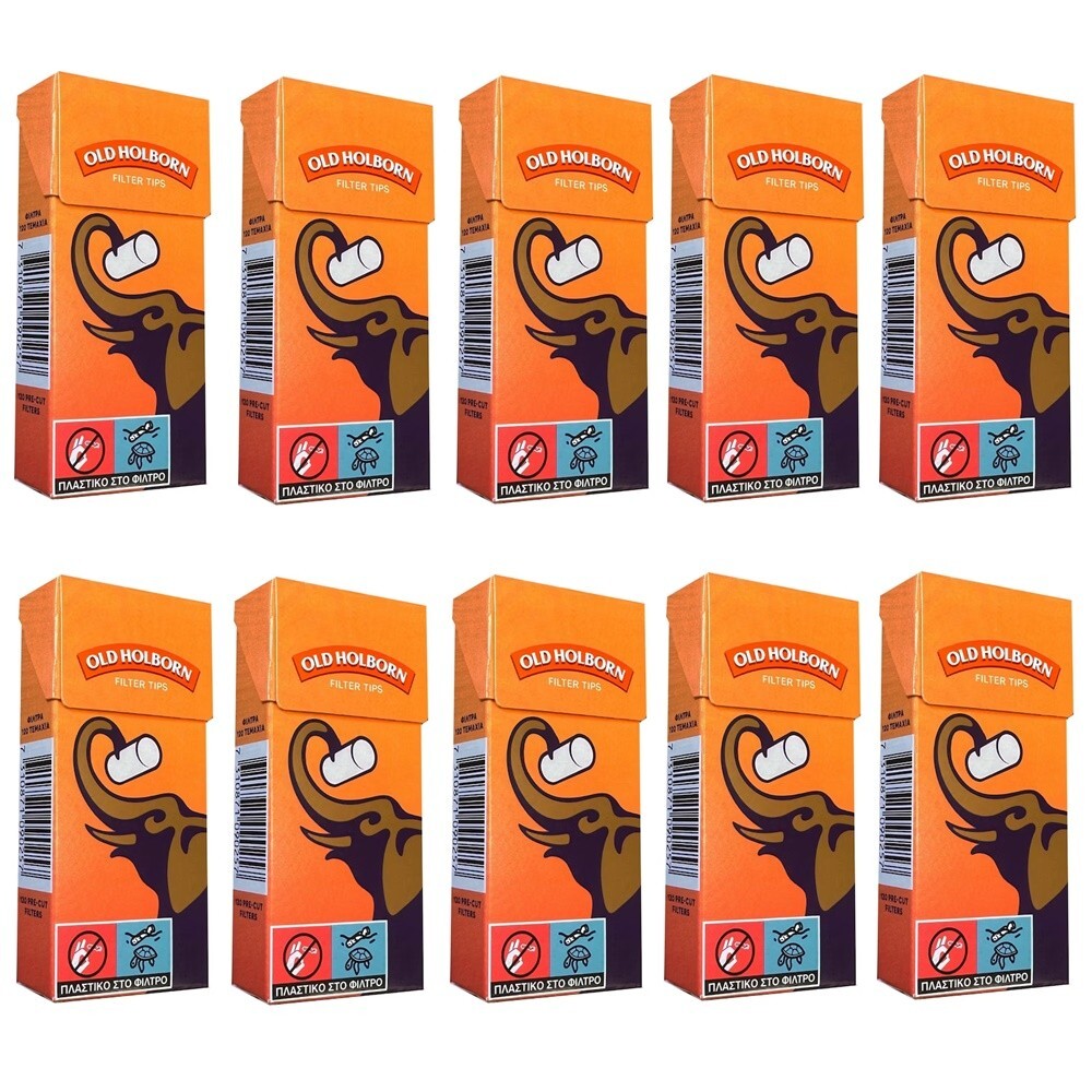10 x Packs of  120 Filters Old Holborn Extra Slim Filter Sticks 5.7mm Diameter