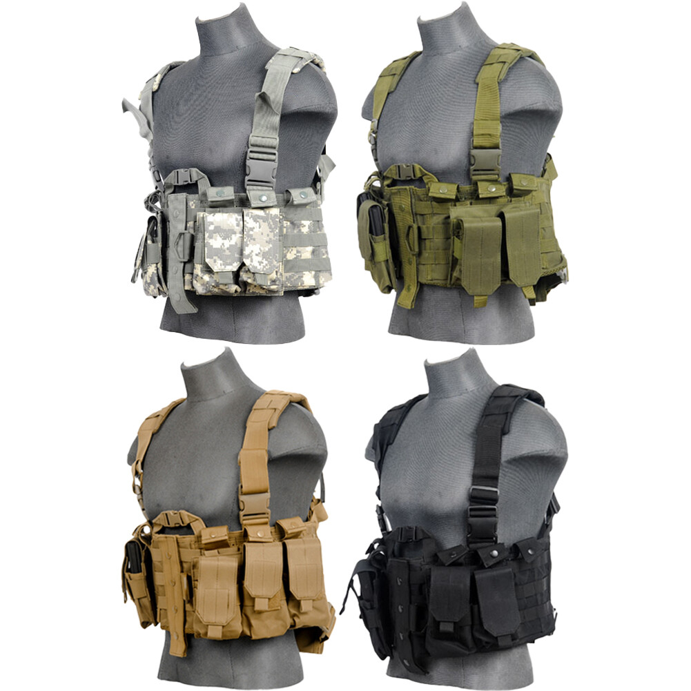 Lancer Tactical Airsoft MOLLE Chest Rig Harness System w/ Hydration Pouch CA-306