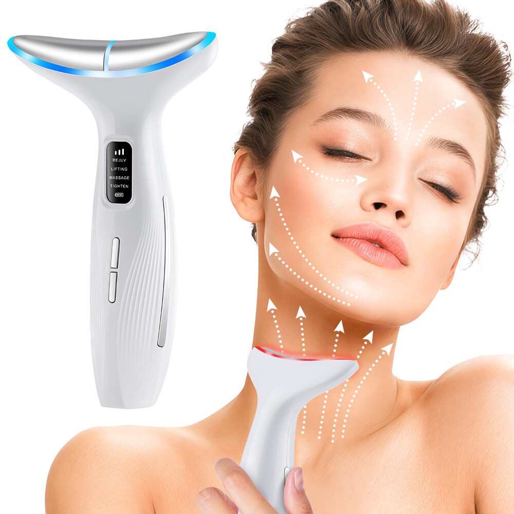 3-in-1 Neck Lifting Machine Microcurrent,Vibration,LED Light Therapy + 45°C Heat