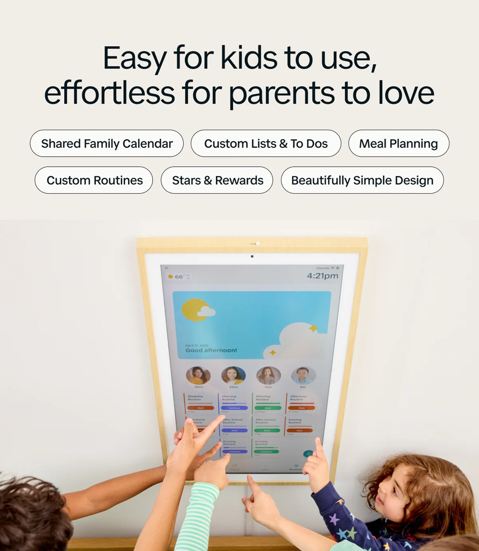 Hearth Display 27" Digital Calendar for Families, Interactive Touchscreen-WHITE