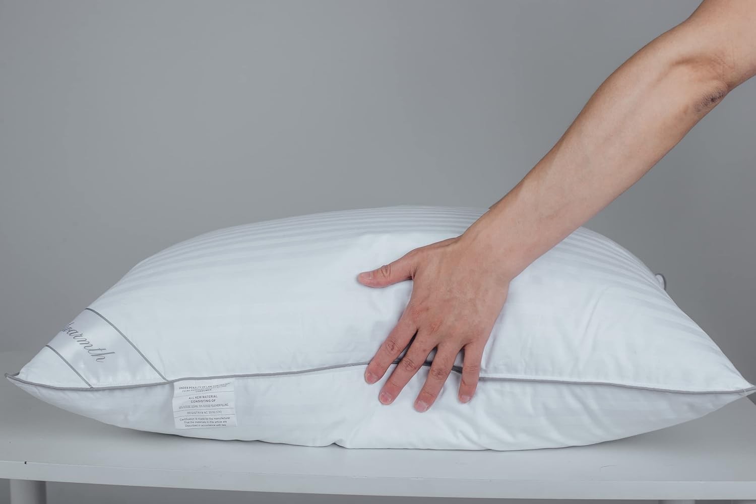 Standard Goose Feather Down Pillow 100% Soft Cotton Cover Bed Pillow for