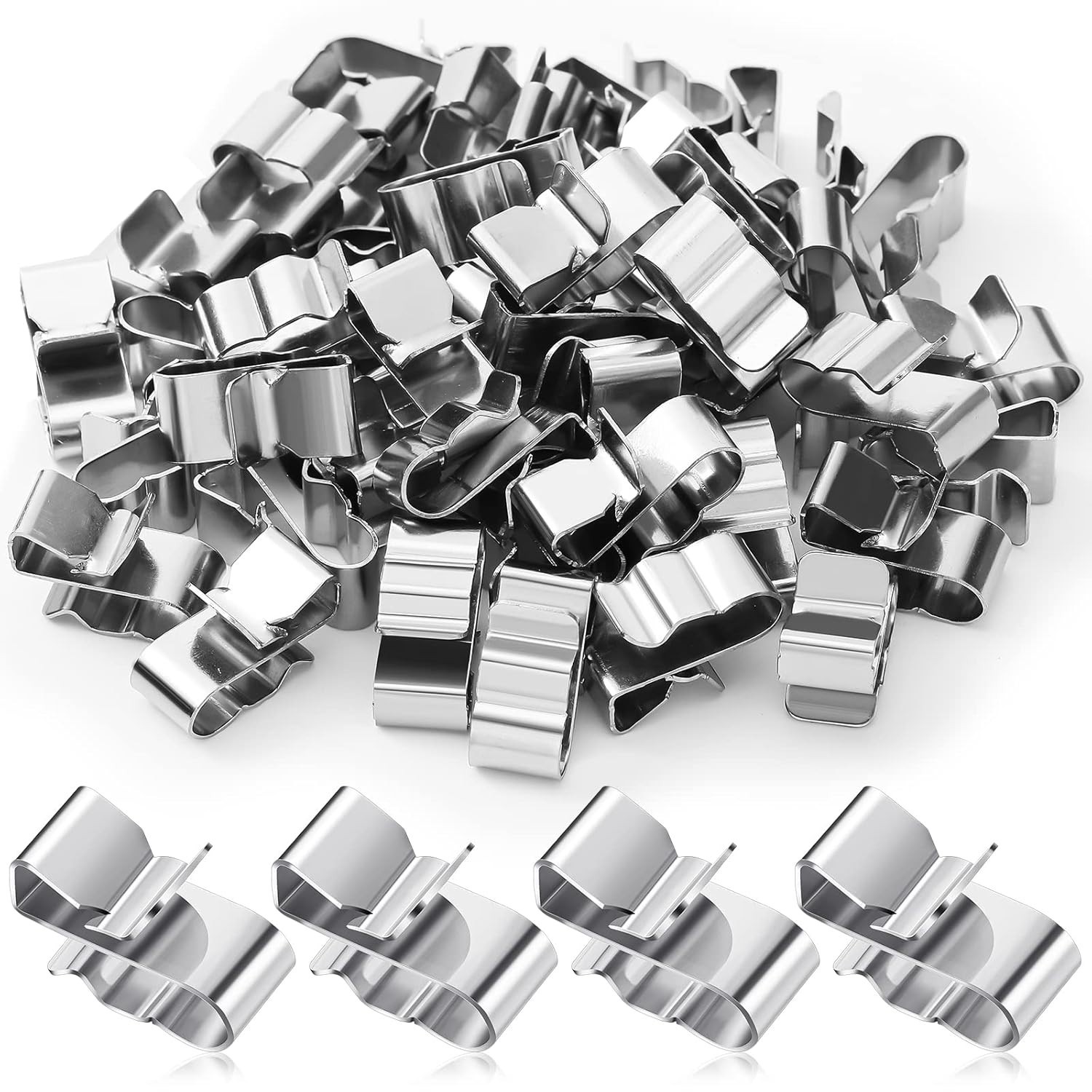 50 Pcs Trailer Frame Wire Clips Stainless Steel Metal Cable Clips 22.5 Mm