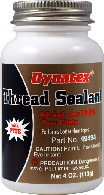 Dynatex 49494 Thread Sealant w/PTFE 4 Oz. Brush Top Bottle