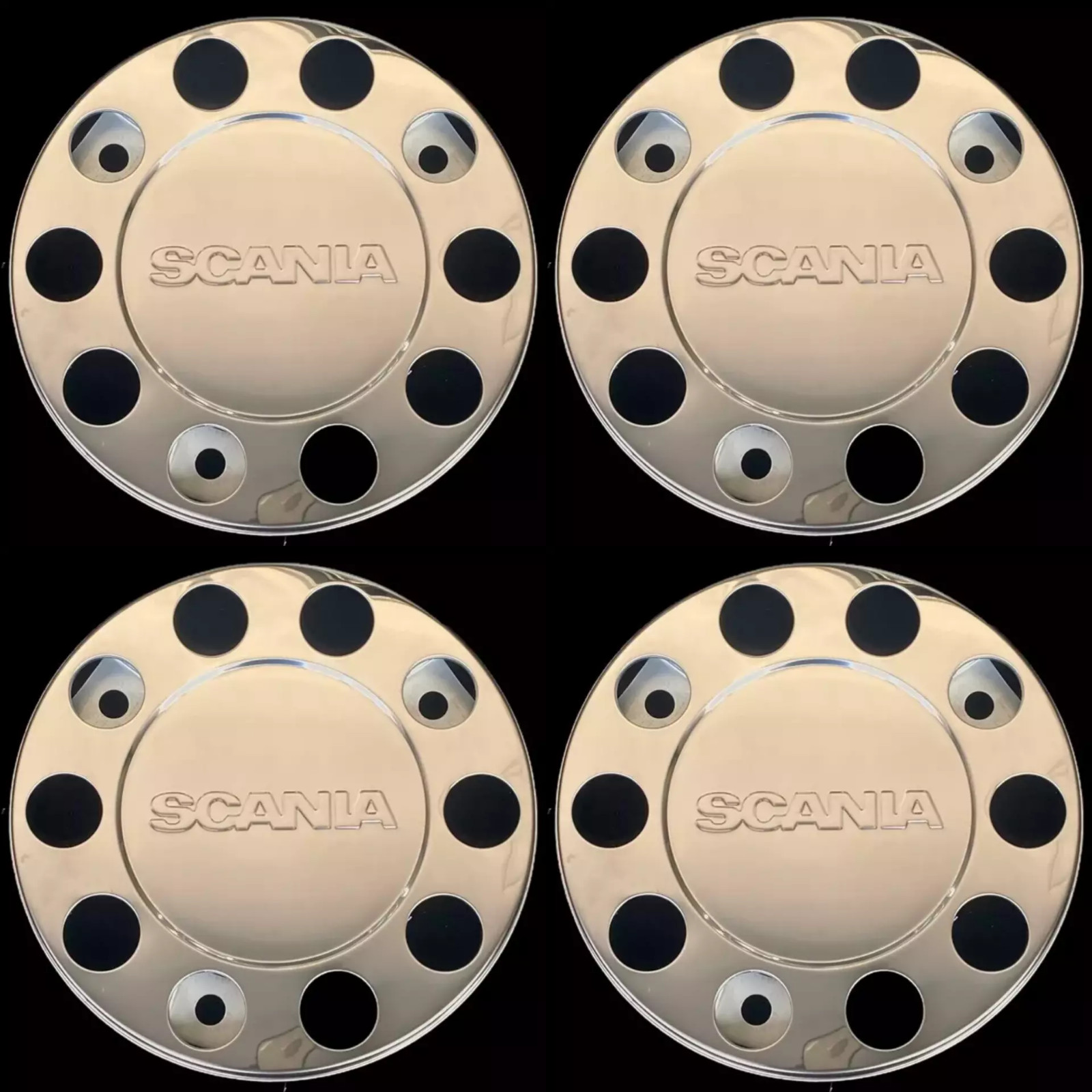 4Pcs Stainless Steel Wheel Trims Covers 22.5" for Scania Truck And Bus