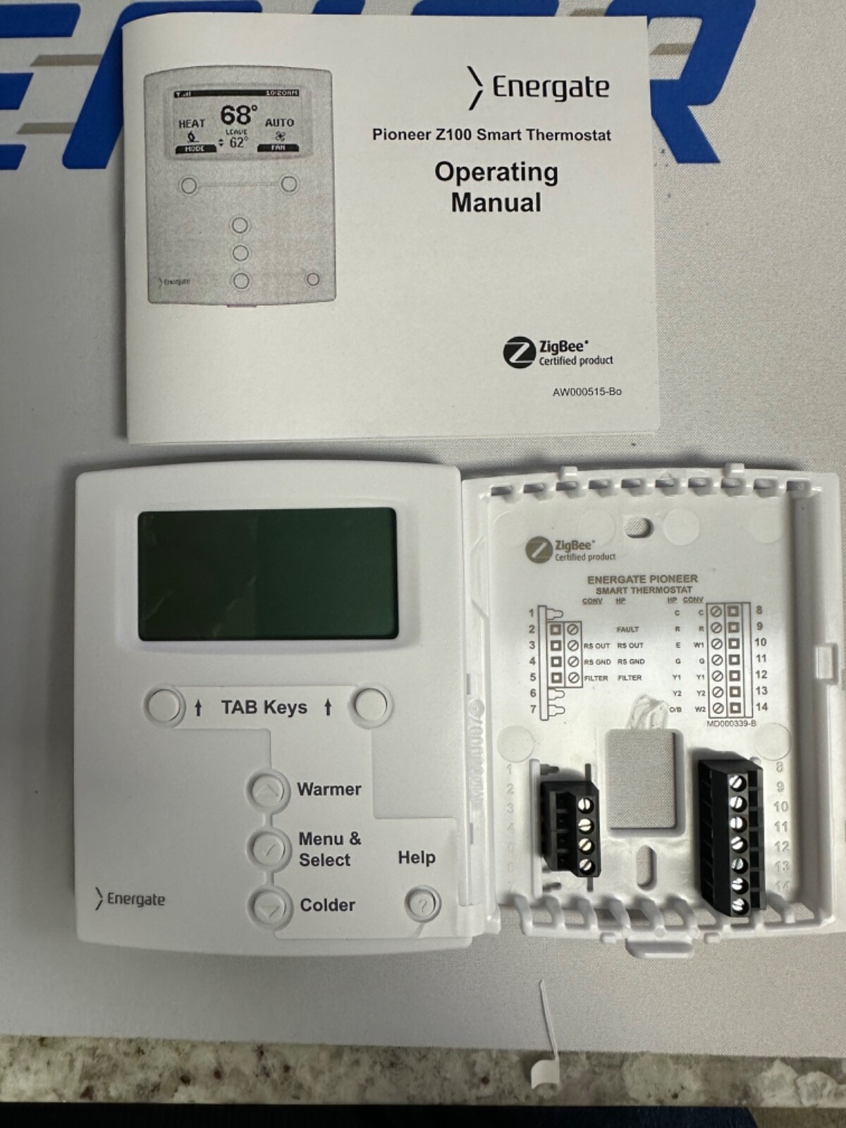 Energate Pioneer Z100 Smart Thermostat up to 3 Heat / 2 Cool - Heat Pumps