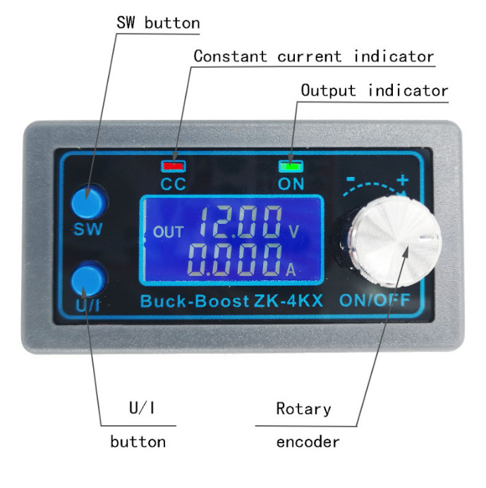 ZK-4KX Buck Boost Converter DC CV 0.5-30V 4A Adjustable Regulated Power Module