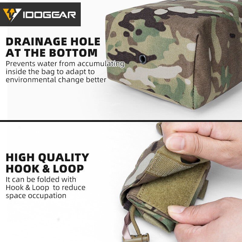 IDOGEAR Tactical Foldable Recycling Bag Dump Pouch MOLLE Drop Pouch Mini Hunting
