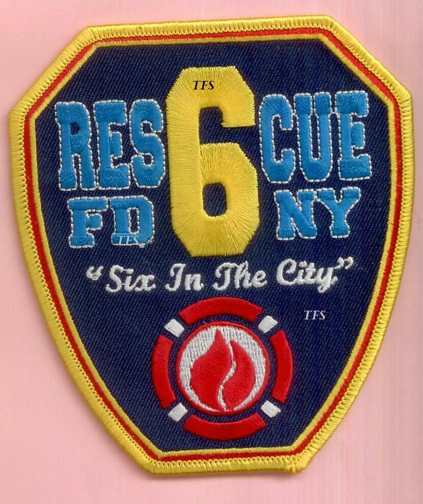 New York City Fire Dept Rescue 6 Patch - Six In The City